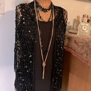Crown Trifari Necklace Curb Chain Large Statement Opera Length Vintage Xta Long